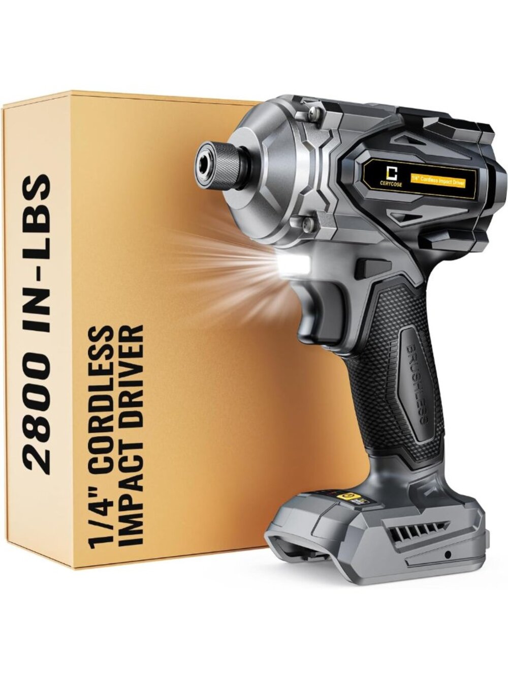 Cordless Impact Driver 2800 In-lbs Brushless 1/4" Hex Chuck, 5-Speed Lightweight